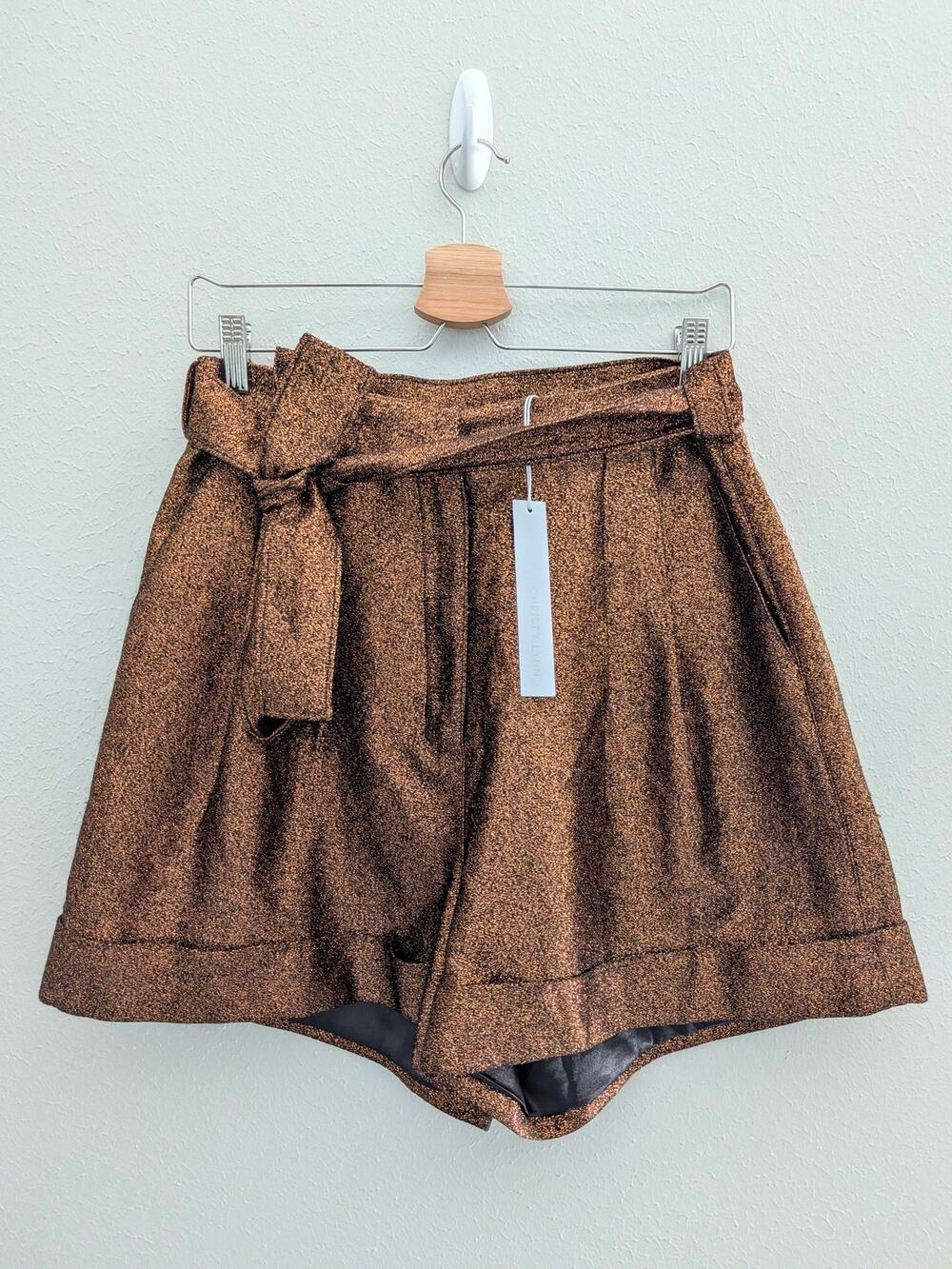 Christy Lynn Lola Short 10 Ember Sparkle Metallic High Waist Shorts Sz 10 NWT